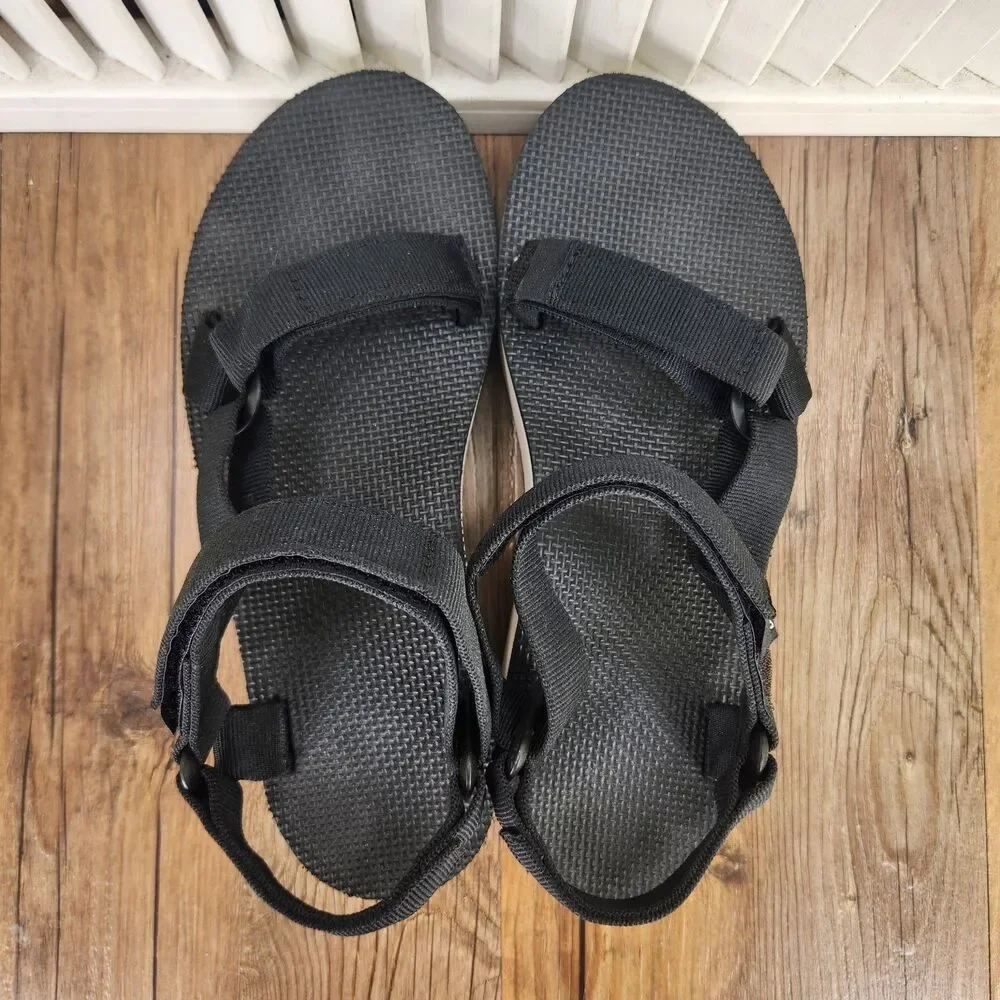 Teva Flatform Universal Sandals Women's 8 Black Platform Slingback Shoes 1008844